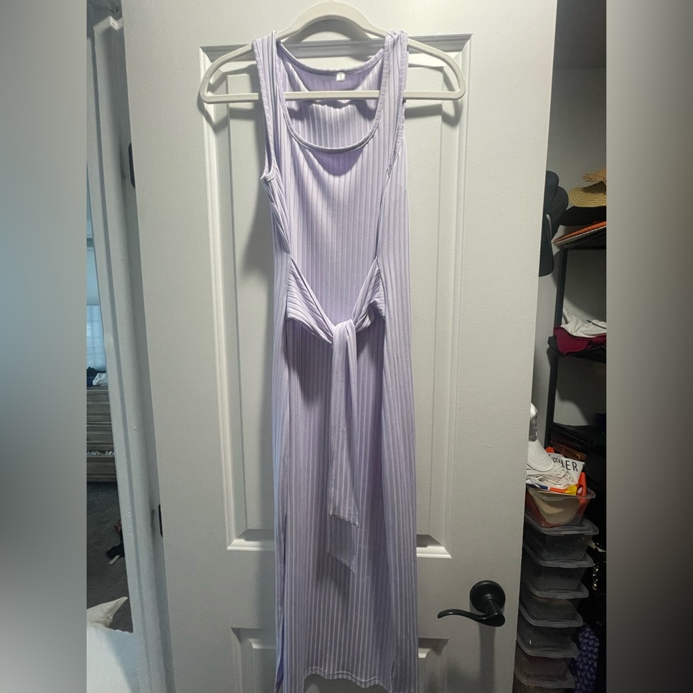 Amazon lilac tie-waist wrap dress
